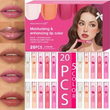 20pcs/Box Gift Set, Colorful Lipsticks - Black Cherry Shade, Moisturizing Lipstick With Vitamin E Core, Natural Gloss Finish, Vegan-Friendly & Cruelty-Free