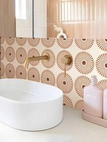 7.87x7.87英寸 10 件/覆盖面积约 4.31 平方英尺 即剥即贴磨砂乙烯基瓷砖转印贴花，自粘式瓷砖转印，适用于厨房浴室家居装饰转印 - 彩色 - 查看 8