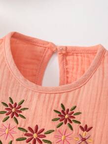 MommBaby Baby Girl Floral Lace Trim Cap Sleeve Romper, Newborn Summer Infant Bodysuit