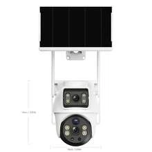 XIAOVV 8MP Double Lens Double Screen Solar Powered PTZ Home Camera With 355° Coverage 2.4G WiFi Person Recognition Two-Way Audio Motion Sensor Color Night Vision App Control Cloud And SD Card Storage Options Surveillance Camera With Solar Panel For Outdoor Use - Đen và trắng - Xem 2