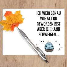 1pc German Birthday Greeting Card - "Ich Weib Genaue" Humorous Design, Premium Thick Paper, Ideal For Family & Friends, Personalized Wishes For A Memorable Celebration, Festive Stationery|Celebratory Greeting Card|Quality Paper Card, School Supplies,Back To School