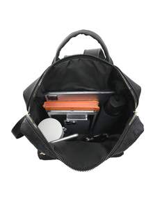 LECEY Retro PU Leather Convertible Backpack Purse - Spacious Two-Way Design With Laptop Compartment And Adjustable Shoulder Straps - Perfect For Travel, Work, School, And Everyday Use - Black - View 4