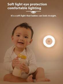 USB Rechargeable Round Magnetic USB Night Light, Touch Control, 3-Color Adjustable, Dimmable, Suitable For Breastfeeding, Diaper Changing, Bedroom, Hallway, Bathroom, Travel
