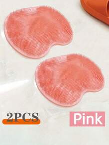 1pc/2pcs Silicone TPR Bath Massage Mat, Foot Massage Brush, Wall-Mounted Bathroom Back Scrubber With Suction Cup
