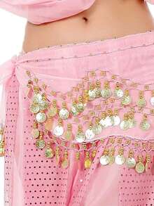 1 Stück Damen Multifarbiger Porträt Metall Taillengürtel, Bauchtanz Accessoire für Bühnenaufführungen, geeignet als Weihnachtsgeschenk