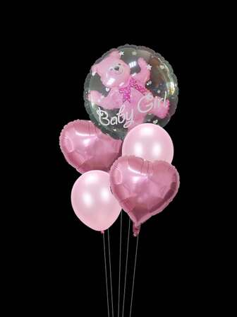 5pcs Bear Bubble Balloons Transparent Ball In Ball With Heart Gender Reveal Party 1st Birthday Party Decorations Babbyshower Party Decoration