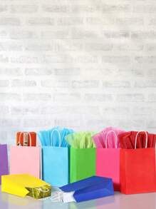 Colorful Gift Bags, 8 Color Party Favor Bags With Handles For Weddings, Birthdays, Party Supplies And Gifts Rainbow