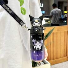 Sanrio (600ml)水瓶 - 耐高温 - 316 不锈钢，办公室、露营、居家、学校、送给女朋友、送给孩子生日、送给圣诞节（--Melody--Hangyodon-） - 彩色 - 查看 11