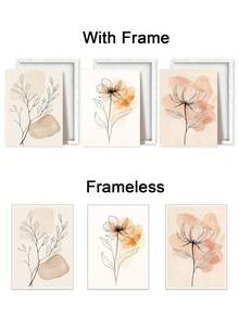 3pcs Soft Pastel Background Posters, Elegant Floral Design Modern Art Pieces, Zen Nature Atmosphere Canvas Prints Wall Art, Minimalist Beauty Elements Poster, Abstract Garden Theme Art, Minimalist Line Art Wall Paintings, Posters, Framed Option Available - 3Pcs/Set - View 5
