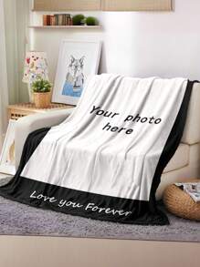 1pc Custom Flannel Blanket With Photo, Holiday Blanket, Gift Blanket, Soft And Fluffy Multipurpose Outdoor Beach Camping Living Room Sofa Pet Office Throw Blanket, Suitable For Mother's Day Gifts, Durable For Valentine's Day, For Graduation, For Father's Day, For Weddings, For Housewarming, Sofa, Bed, Car, Tea Room, Bedroom, Bathroom, Living Room, Dining Room