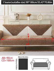 1pc All Season Sofa Cushion Cover, Modern Minimalist Non-Slip Sofa Seat Protector, Dust-Proof And Washable Sofa Slipcover, Brown Soft And Fade-Resistant, Pet-Friendly, Fits L-Shaped And 1/2/3/4 Seater Sofas For Bedroom, Office, Living Room - Brown - View 14
