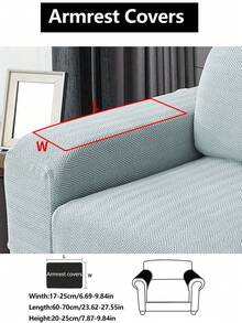 1pc Elastic Sofa Cover, All-Season Dust-Proof Sofa Slipcover, Washable, Fit For L-Shaped And 1/2/3/4 Seater Sofa, Adjustable For Living Room And Bedroom, Fog Blue - Mint Blue - View 17