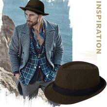 JEWELRYWE Classic And Simple Jazz Hats For Men And Women, Fedoras, And Short-Brimmed Hats For Men And Women, Which Can Be Worn For Leisure And Stage Performances