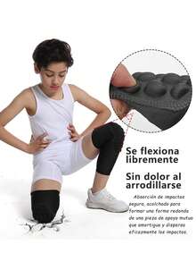 1 Par Rodilleras Deportiva Anticolisión Basquetbol Elastica Compresion Protector Rodilla Para Niños - Negro - Ver 5
