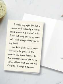 1 张爸爸妈妈送给女儿的爱情生日贺卡，来自骄傲父母的甜蜜诗意贺卡，我爱你，你是我的女儿，（永远永远）带信封