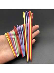 1PC/4PCS/30PCS Plastic Hand Sewing Needles, Knitting Aids, Plastic Large Eye Sweater Needles, Handmade Plastic Needles - Multicolor - View 2
