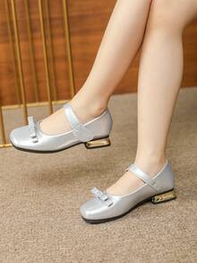 Girls Sparkling Silver High Heel Shoes - Silver - View 2