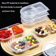 10PCS Reusable Snack Pots With Lids, Double Compartment Snack Containers, Thickened And Portable Snack And Dip Container,School Supplies - Clear - View 4