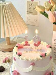 1 件，婚礼装饰蜡烛，婚礼用品，生日装饰，粉色浪漫玫瑰闪光系列，彩色甜蜜自制 DIY 编号 0-9 蛋糕装饰蜡烛，婚礼装饰 - 彩色 - 查看 12