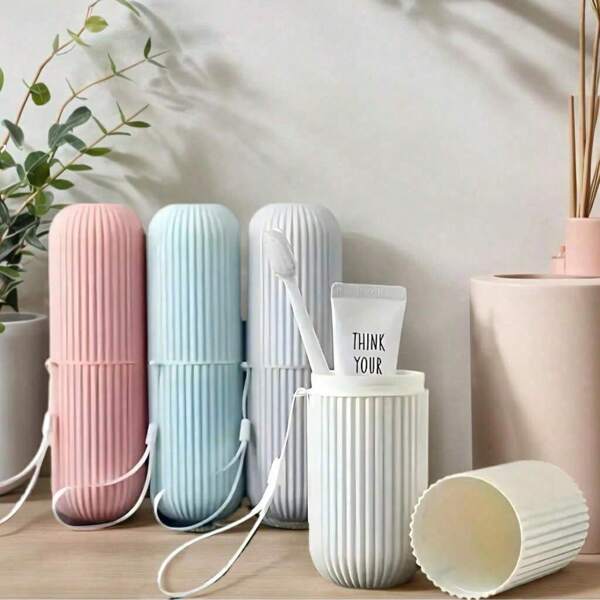 4 piezas Vaso de enjuague, Vaso de viaje portátil, Diseño compacto, Vaso para cepillo de dientes, Vaso de almacenamiento, Vaso multifunción, Equipo dental portátil, Apto para viajes, almacenamiento, baño, herramientas de lavado de regreso a la escuela