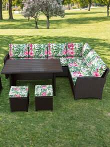 1pc Digital Print Elastic Stretch Milk Silk Sofa Slipcover, Dust-Proof And Easy To Clean, Suitable For All Seasons - Multicolor - View 4