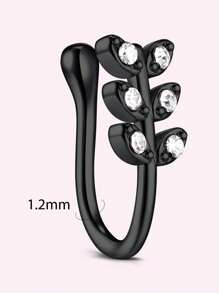 CIZME Different Style Nose Ring, Black Red Nose Ring Septum Horseshoe Earring Eyebrow Lip Helix Tragus Cartilage Piercing Ring, Mustache Shape Nose Piercing, Tongue Ring, Fake Nose Ring CZ African Nose Cuffs, Nose Rings Clip On Nose Jewelry For Woman Gift For Party