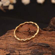 1 pieza Anillo asimétrico de acero inoxidable con geometría de rombos enlazados, chapado en oro de 18 quilates, simple y elegante, adecuado para el uso diario en la oficina, un gran regalo para la novia