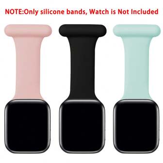 Watch Band Compatible With Apple Watch Fob 38mm 40mm 41mm 42mm 44mm 45mm 46mm 49mm,Watch Fob With Pin-On Brooch, Soft Silicone Replacement Bands For Apple Watch Series 10/9/8/7/6/SE/5/4/3/2/1/Ultra