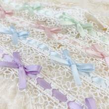 1 pieza 1 Yarda de Cinta Colorida, con Encaje con Lazo, para Manualidades de Ropa, Embalaje de Regalos, Bordado, Tejido, Bordes de Costura, Accesorios de Encaje Decorativos