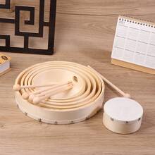 1 件装框架鼓 4/6/7/8/9/10 英寸手鼓木鼓带鼓棒套装音乐游戏玩具打击乐器 - 彩色 - 查看 5