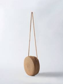 Tropiscape Bolso pequeño y minimalista de paja, Bolso pequeño redondo de paja trenzado, Bolso cruzado pequeño de paja trenzada,Bolso de verano de mujer (16 x 16 cm),Bolso cruzado pequeño redondo trenzado de paja, Bolso de círculo trenzado de moda, Bolso de verano para viajes, Bolso esencial de verano, Bolso de playa para mujeres para vacaciones y vacaciones, Vibraciones de vacaciones, Vacaciones Relax Playa