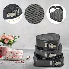 6PCS Springform Pan Round Non Stick Cheesecake Pan Durable Cake Baking Pans With Removable Bottom Cake Molds For Baking - Black - View 6