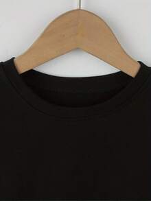 2026 Nueva Camiseta de Moda para Niñas% Algodón con Estampado de Astronauta y Planetas Camiseta para Niñas Camisetas para Niños Camiseta% Algodón Camisetas Estampadas - Negro - Ver 3