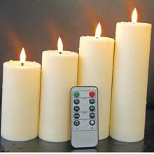 8 件/12 件套装遥控无焰电池供电 LED 蜡烛，ABS 材质，逼真闪烁蜡烛灯，适用于生日、婚礼、圣诞节、节日装饰（不含电池）