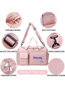 1 pezzo Borsa da viaggio multifunzionale personalizzabile per donne, borsa da palestra con scomparto asciutto/bagnato, manica trolley convertibile, borsa a tracolla con ricamo alla moda, borsa a tracolla pieghevole con scomparto per le scarpe, ottimo regalo per madre, amici, Natale, San Valentino, Festa della Mamma, Festa dell'Insegnante, Festa degli Infermieri, compleanno, forniture scolastiche, studenti di scuola media, studenti di scuola superiore, studenti universitari, matricole, studenti del secondo anno, studenti più giovani