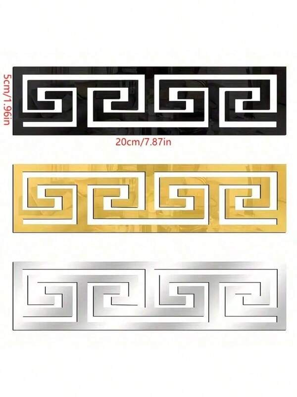 10 piezas de pegatinas de espejo tridimensional hueco de acrílico, pegatinas decorativas autoadhesivas a prueba de roturas para la línea de la cintura, la esquina, se pueden usar para la decoración de la pared del dormitorio, la sala de estar, el baño, la cocina, el fondo de la televisión, la decoración de la habitación, espejos personalizados para la decoración del hogar, el baño y la sala de estar