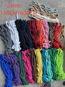 拔河绳（非专业）2cm粗*600cm/150cm长，手工猫抓柱，花园绑扎装饰绳，花艺配件，扭结 - 杏色 - 查看 4