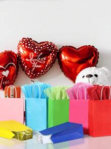 Colorful Gift Bags, 8 Color Party Favor Bags With Handles For Weddings, Birthdays, Party Supplies And Gifts Rainbow