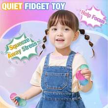 1.6Inch Textured Mini Stress Balls: 1/2/3/6/9Pack High Density Solid Squishy Toys, 1.6" Small Sensory Fidget For Kids Adults, Quiet Anxiety Relief Item For Classroom, Malt Sugar Filled, Prizes For Students - Multicolor - View 7