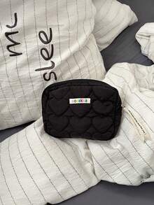 1 件可爱爱心化妆包，时尚休闲便携式化妆包，女士化妆包，女生卫生棉条收纳包，带拉链的便携式化妆刷收纳包