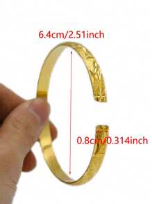 1/3/6pcs Handcrafted 24K Gold Plated Traditional Sand Gold Bracelet With Star & Angel Wing Pattern, Suitable For Women Daily Wear Or Gift, No Box