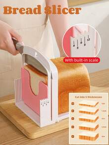 1 件可折叠手动面包切片机，可调节切片导槽，面包切菜板，三明治制作工具，适用于厨房、露营、房车