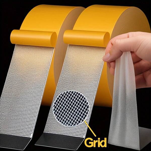 2pcs Of High-Strength Double-Sided Tape, Multi-Surface Adhesive Suitable For Carpets, Mats, Wallpapers, And Balloons, Non-Slip, Waterproof, Residue-Free Synthetic Rubber Double-Sided Tape, 196.85 Inches Long.