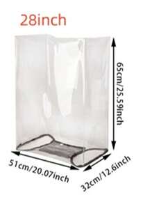 1pc Heavy-Duty Waterproof Clear Suitcase Protector Cover | Scratch & Dustproof Luggage Protector With Reinforced Edges & Transparent Design, Compatible With 20/24/28-Inch Bags, Travel Essentials For Airport, Train, Hotel - Ideal Gift For Travelers, Luggage Cover Protector, Durable PVC Material, Baggage Protection, Minimalist Style, Scratchresistant Fabric, Vacation Essentials