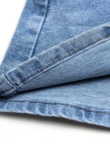 Adjustable Strap Cute Little Girls Fashion Versatile Elastic Denim Suspender Skirt, All Season - Light Wash - View 8