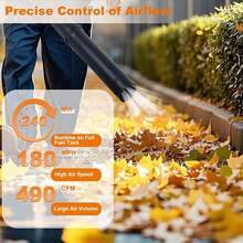 Handheld Gas Leaf Blower, Powerful 28cc 2-Cycle Engine, 490 CFM Air Volume, 180 MPH Speed, Lightweight, Easy Start, Durable Gas Powered Leaf Blower For Yard Work And Snow Blowing - 紅色 - 查看 7