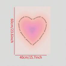 1 Pc, Gradient Love, Love Yourself, Psychological Suggestion Decorative Painting, Waterproof Oil Canvas, Used For Living Room, Dormitory, Bedroom Desk Ornament, Framed/Framed