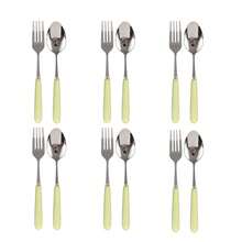 Juego de cubiertos de acero inoxidable de 2/4/12/24 piezas con mango de cerámica - Cuchillo para bistec, cuchara sopera, cuchara de postre y tenedor - Cubiertos creativos, utensilios y accesorios de cocina que incluyen cuchillo, tenedor, cuchara - Perfecto para comidas diarias, fiestas y reuniones festivas - Multicolor - Ver 29