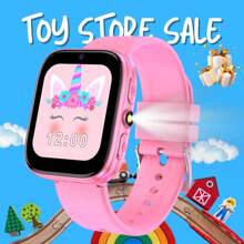 ERUN Montre connectée pour garçons/filles, écran tactile IPS de 1,54 pouces, mini caméra, lecteur de musique, montre de jeu, lampe de poche, narration, cadeau d'anniversaire, surprise de vacances, fournitures scolaires, fête des enfants