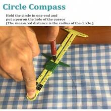 1件装五合一多功能缝纫尺，耐用塑料材质，适用于绗缝和拼布，精准定制测量工具，配有Nancy卷尺，缝纫卷尺，五合一英寸刻度尺，适用于缝纫、绗缝和裁剪，塑料滑块，适合作为沙特国庆日礼物、母亲节礼物，女性适用，便捷的裁剪工具，颜色和款式随机。 - 彩色 - 查看 11